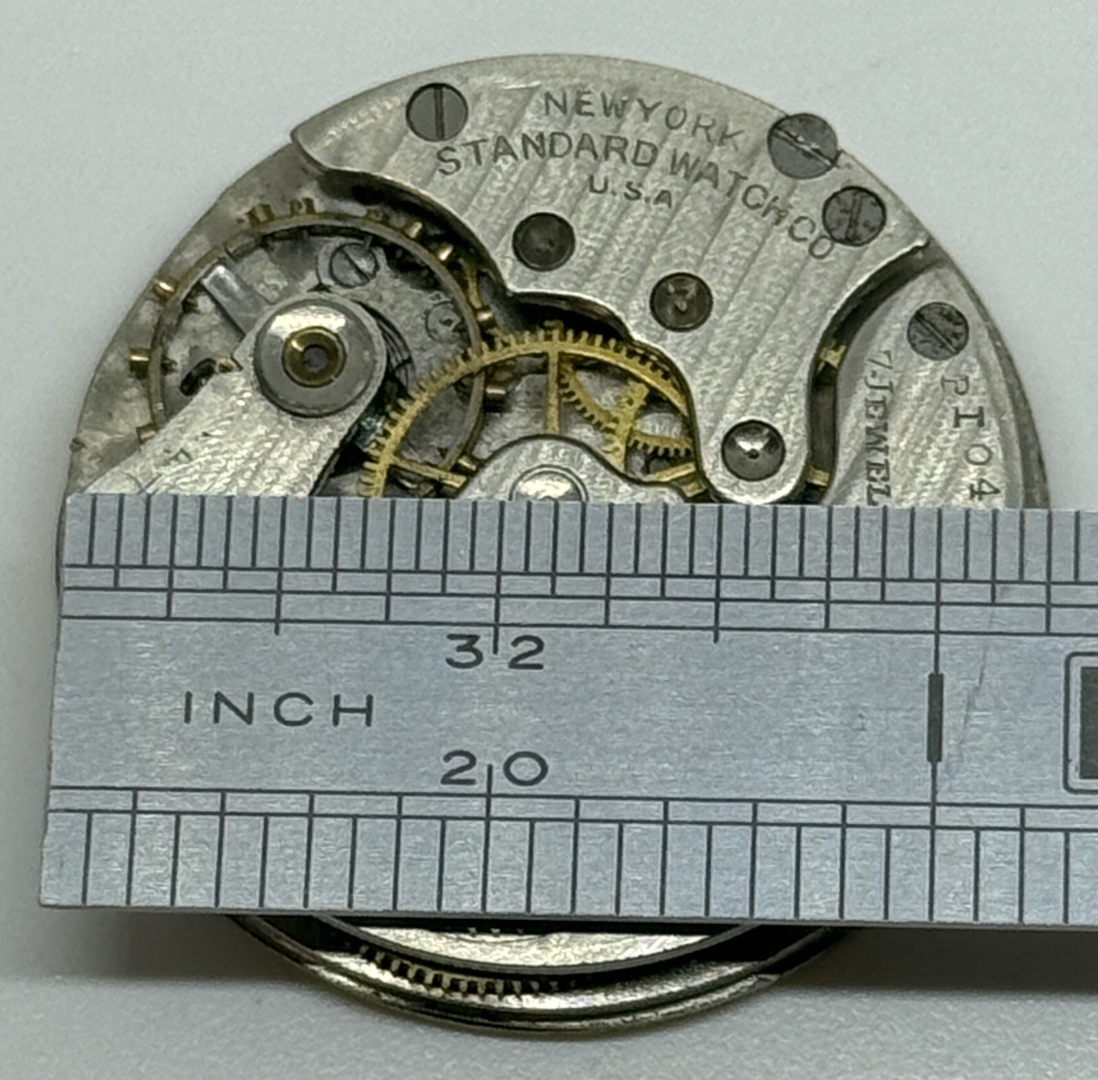 NEW YORK STANDARD WATCH MOVEMENT 7 Jewels USA Does Not Run/For Parts