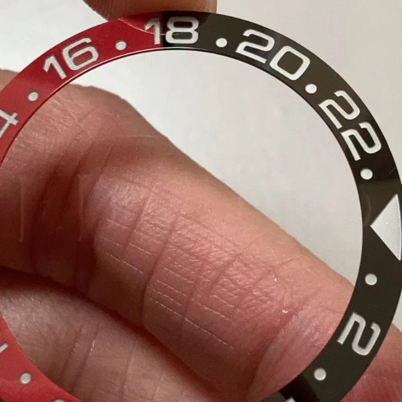 Custom Made Black Red Watch Bezel Insert Fits Rolex GMT Master II 116710 126710