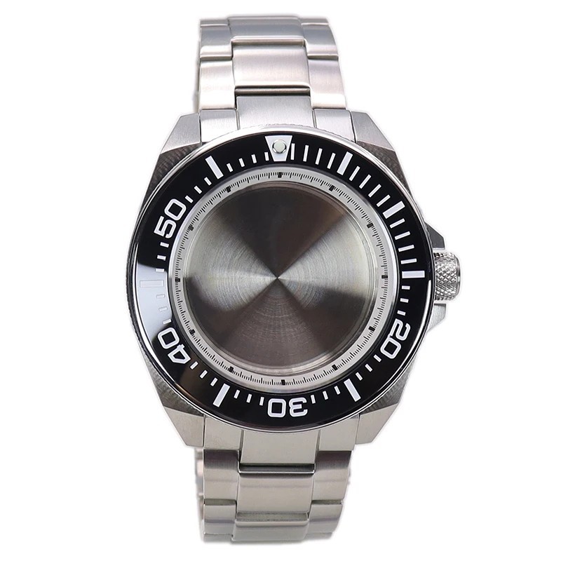 43.8mm Diving Watch Case Strap for NH35 NH36 NH38 4R36 Sapphire Glass 100M