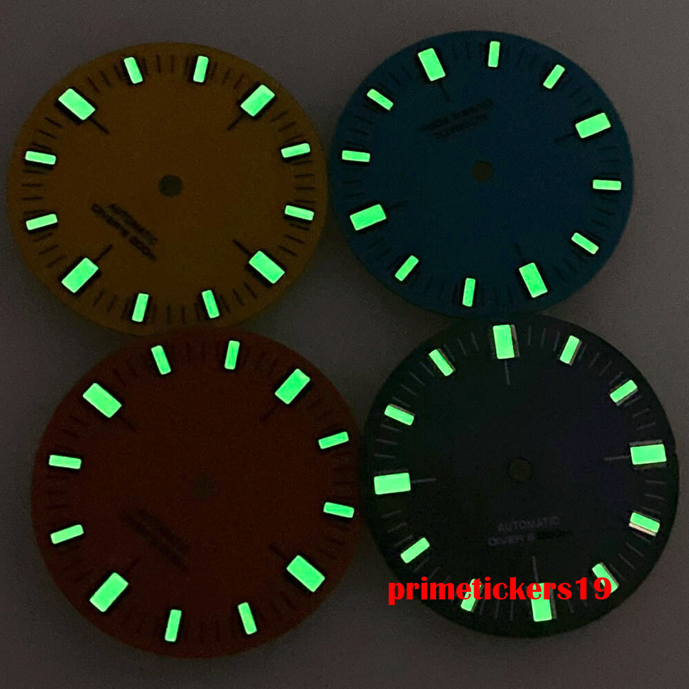 28.5mm Watch Dial Sterile Face Hands Green Luminous Fit NH35 ETA2824 PT5000 Movt
