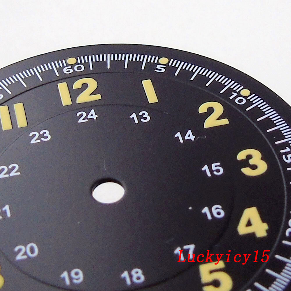 MOD New 29mm Sunburst Red Arabic Numerals Watch Dial For NH35 NH36 NH38 Movement