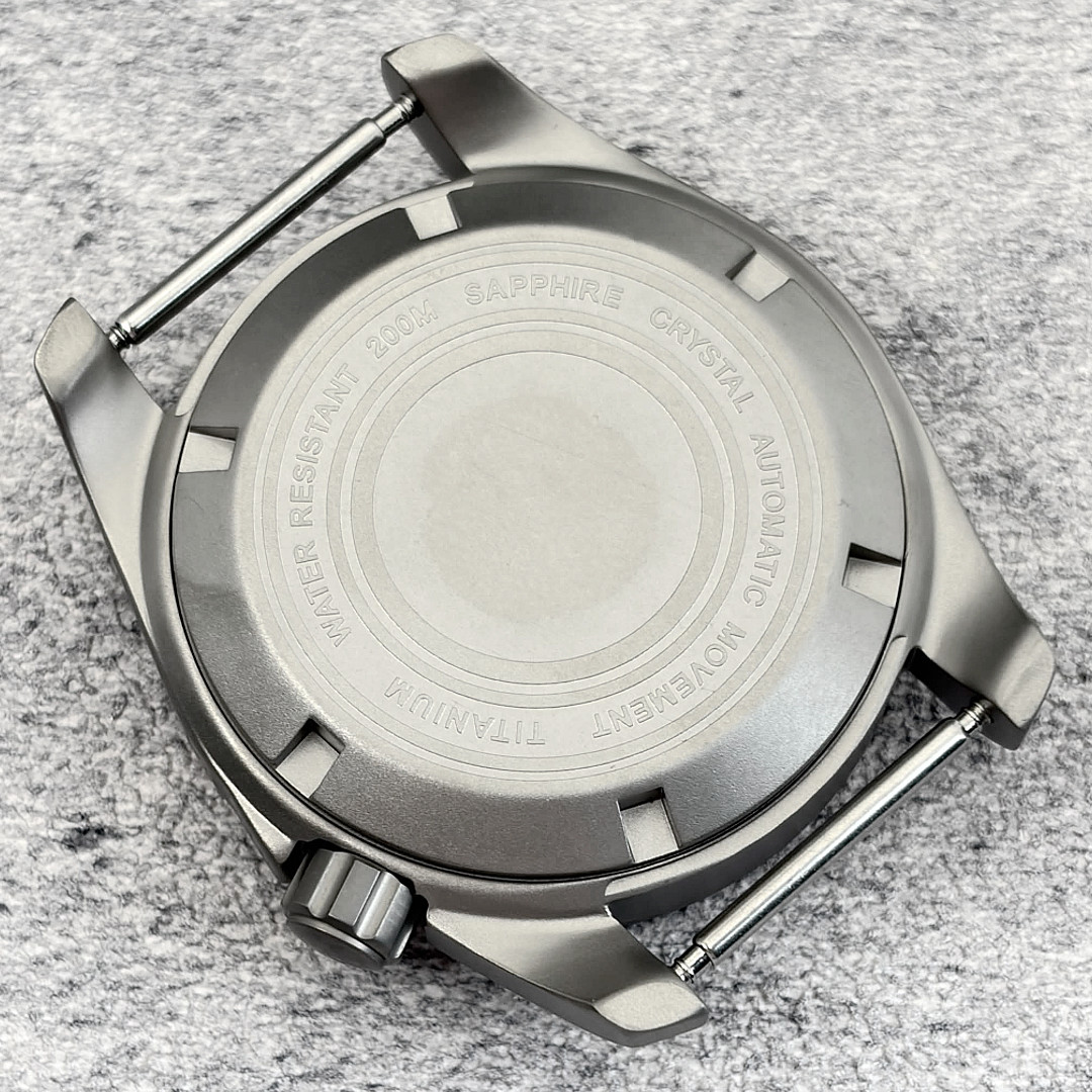 Ti-2 Titanium Sandblast Field Watch Case for NH35 NH36 Anti-Allergy 3.8 Crown