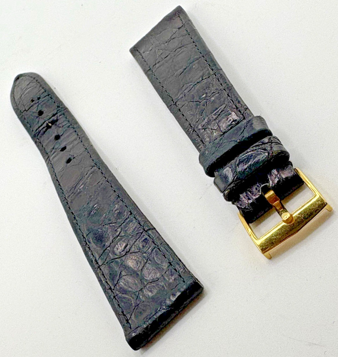 Patek Philippe 19mm x 14mm Black Alligator Watch Strap With Factory 18K Buckle
