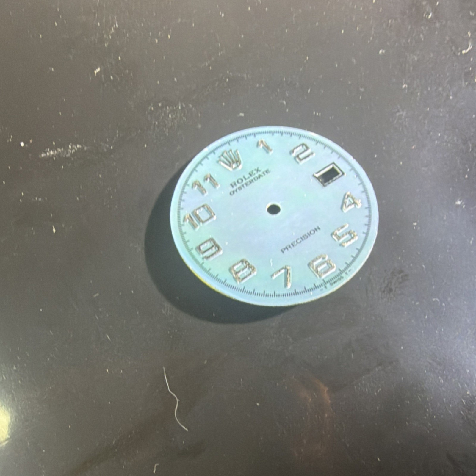 28mm Blue Date Dial w/ Silver Numerals Date Window Rolex Replacement Dial