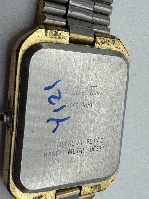 Vintage Mathey Tissot Gold Tone Watch Case and Band ONLY NO Movement