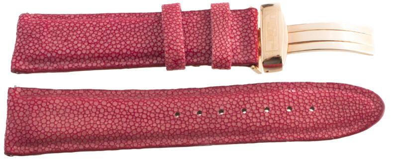 Genuine JoJo, JoJino 22mm Red Leather Rose Gold tone Buckle Watch Band Strap