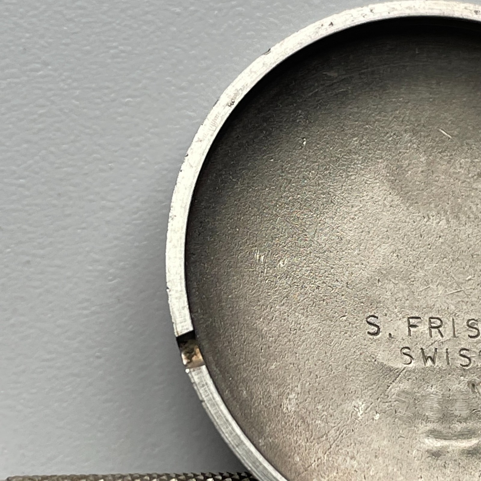 Vintage S. FRISCH Watch Case Back SWISS Aluminum 31.4mm Parts Repair