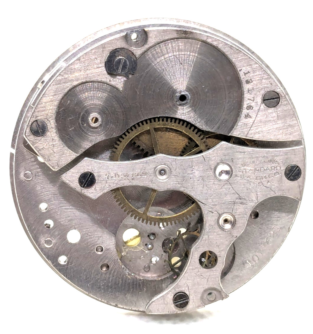 Pocket Watch Movement NY Standard Watch Co 1011621 43mm For Parts Crafts Jewelry