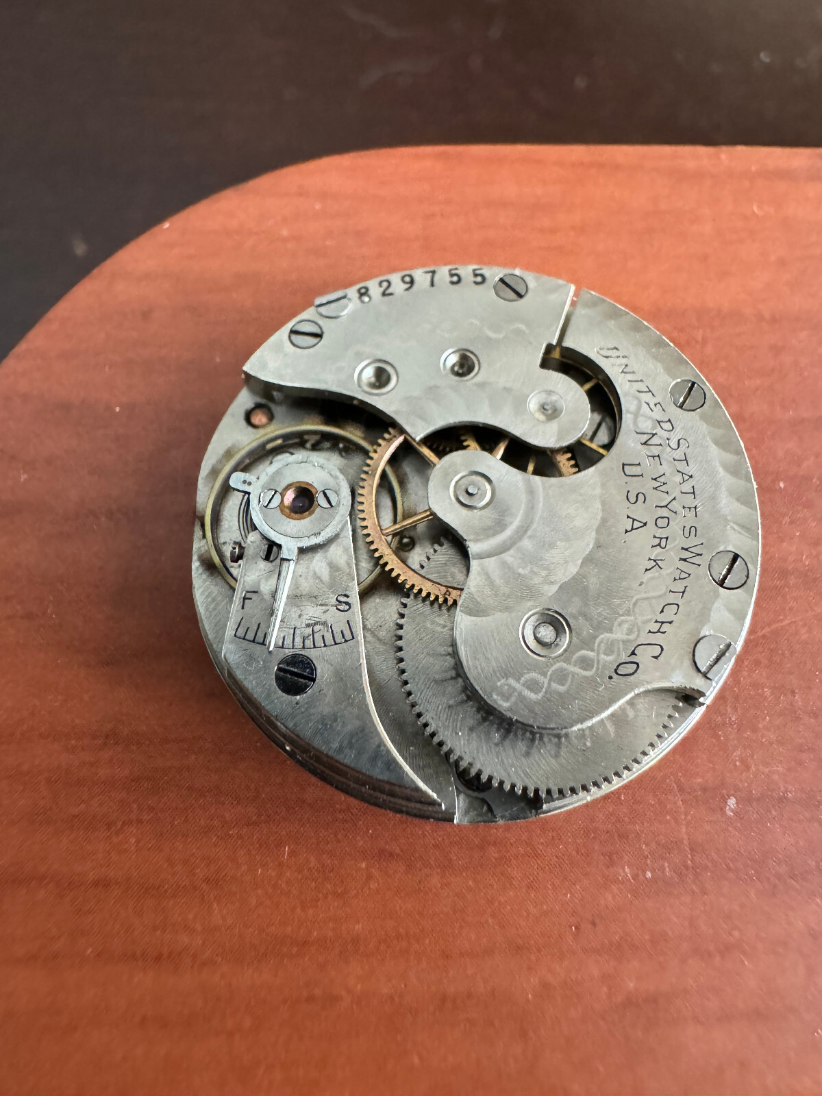 VINTAGE 0 SIZE UNITED STATES WATCH CO. POCKET WATCH MOVEMENT GR. 276 BAD STAFF