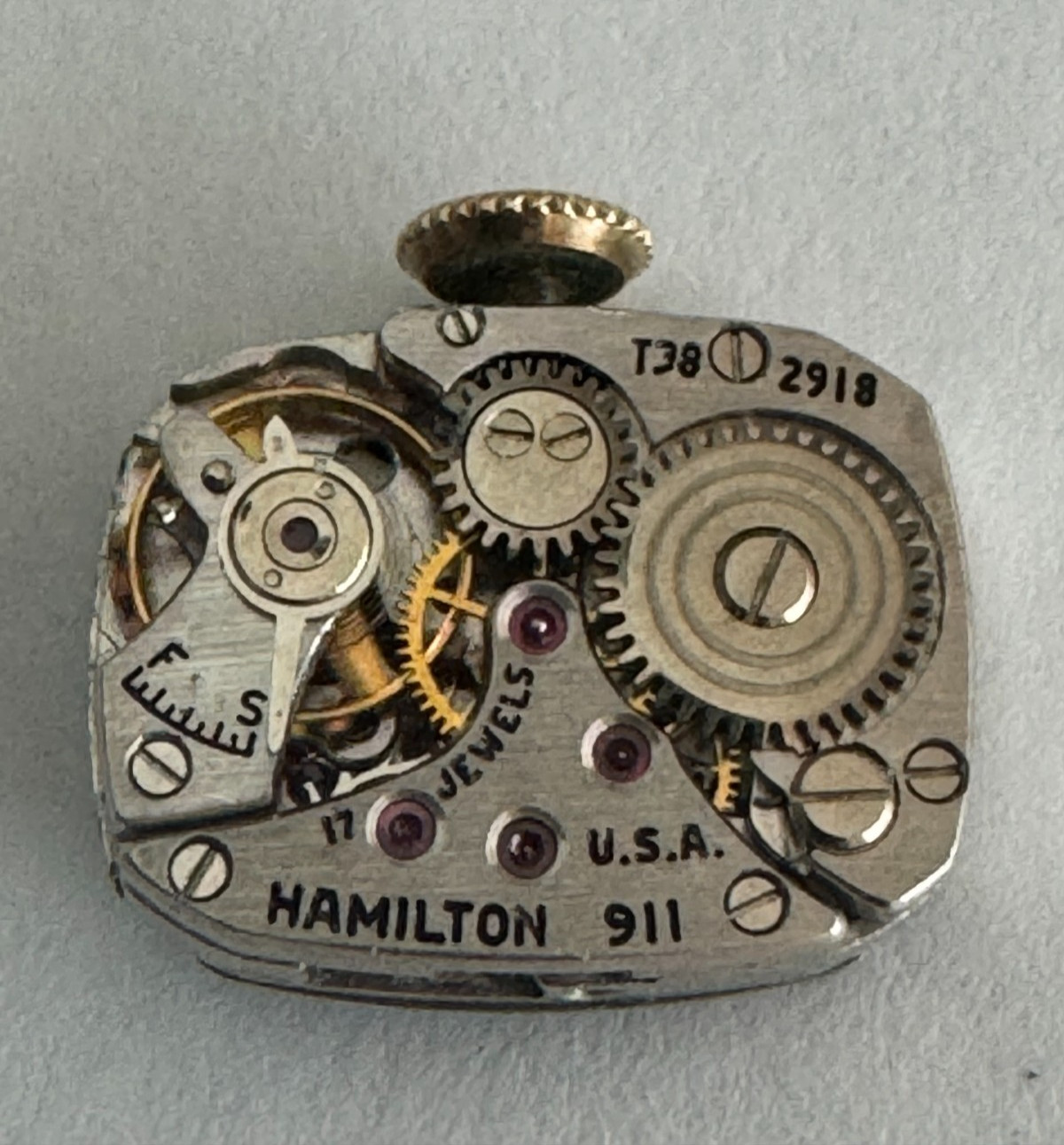 VINTAGE LADIES HAMILTON WRISTWATCH MOVEMENT CAL. 911 KEEPING TIME 17 JEWEL!!