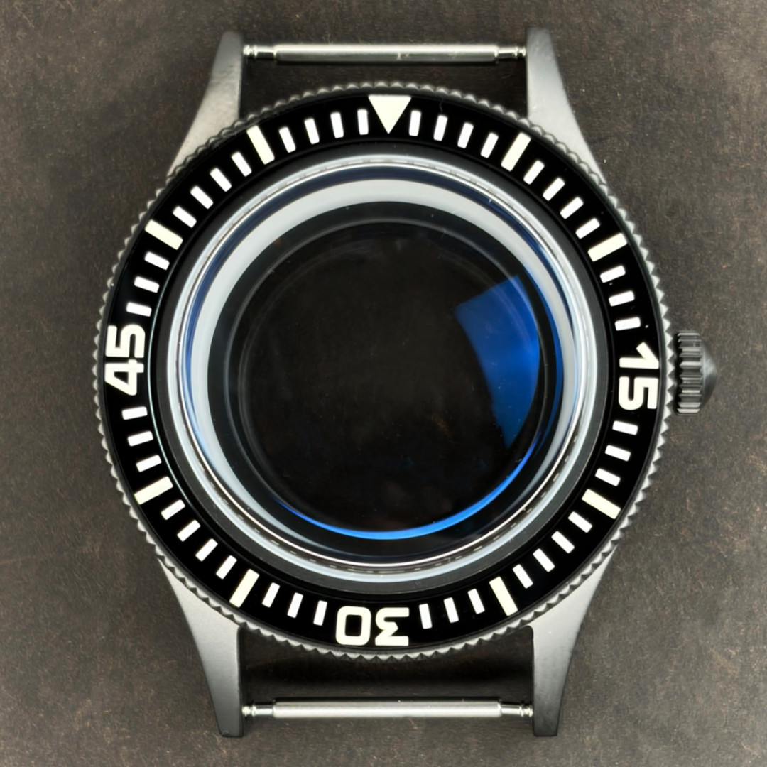 39mm Classic Black Titanium Pilot Sapphire 10ATM Watch Case For NH35 NH36 Move