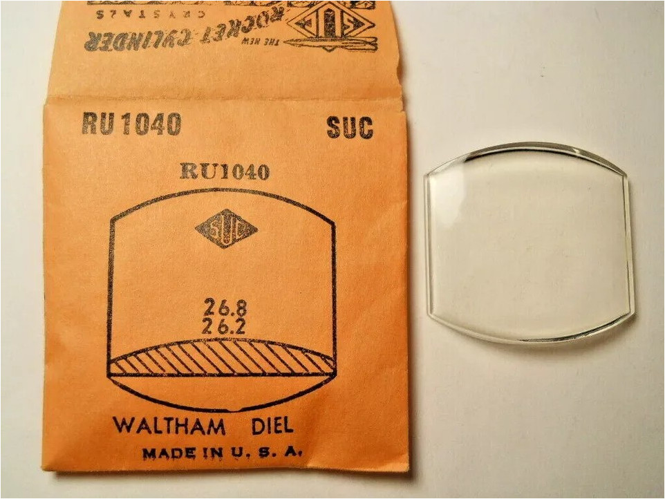 SUC RU1040 Watch Crystal Fit Diel Waltham – 26.8 x 26.2 mm Replacement / Repair