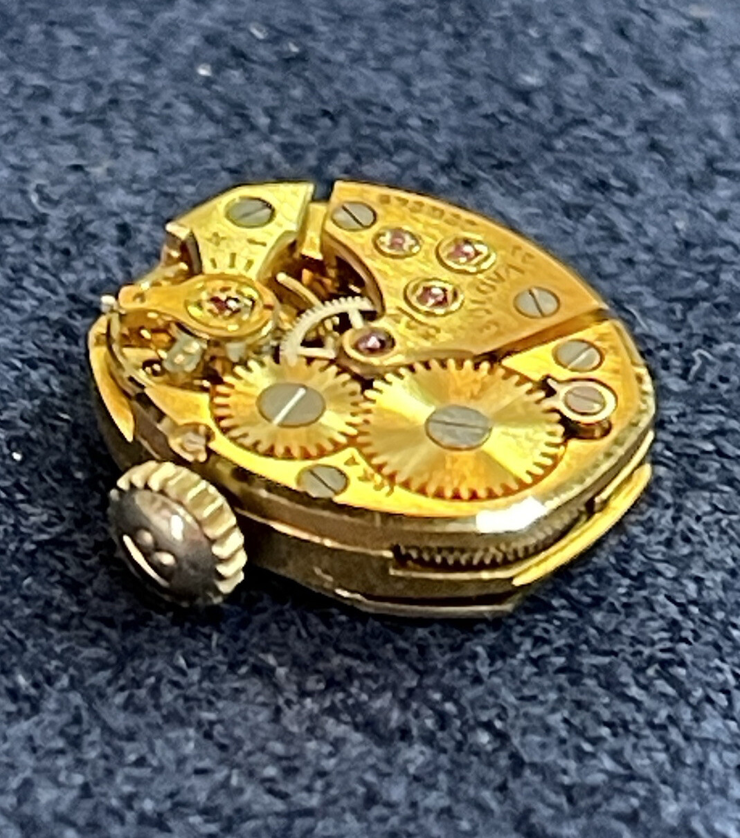 Vintage ART DECO BULOVA Velvet Box & BULOVA 5 AZ MOVEMENT 23