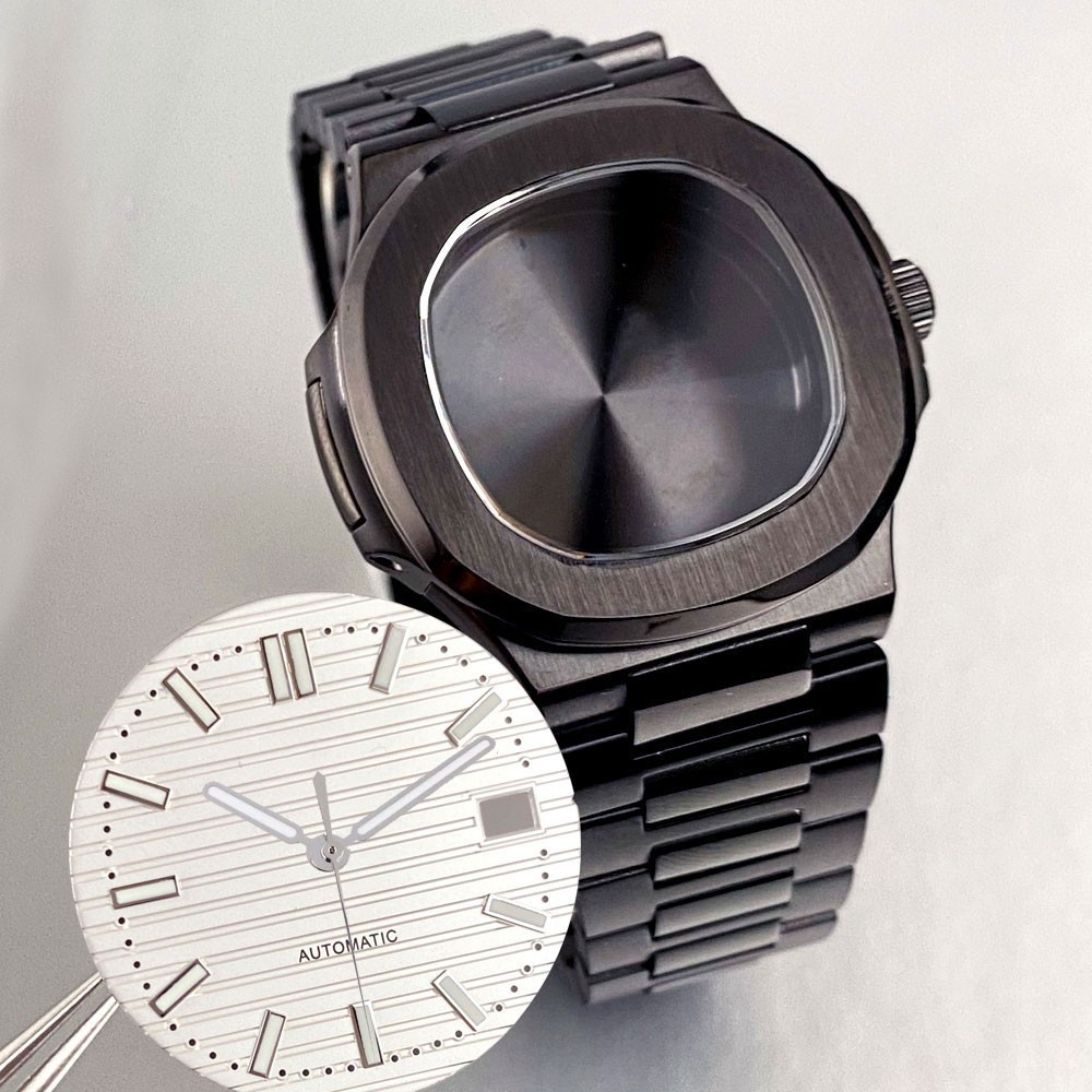 NH35A 40mm Square Watch Case Sapphire Crystal for NH36 NH38 NH70 Waterproof