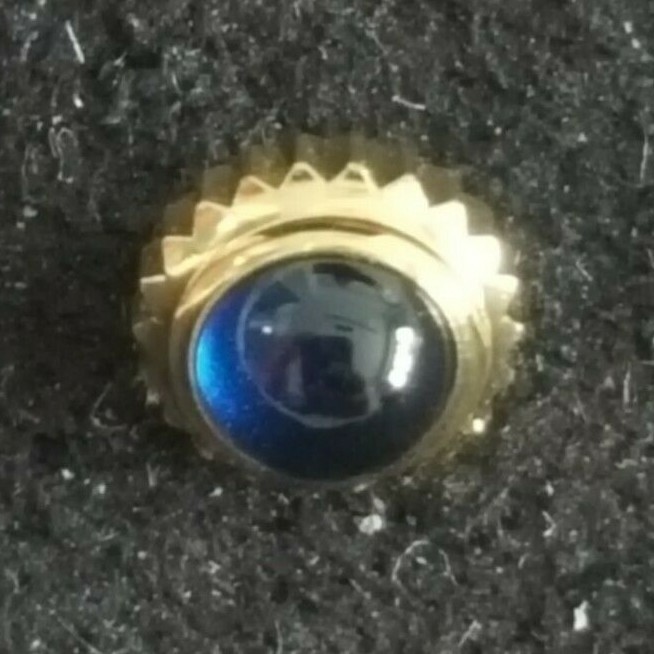 Longines Gold Plated Crown With Blue Cabochon Stone, Part Number 12-78