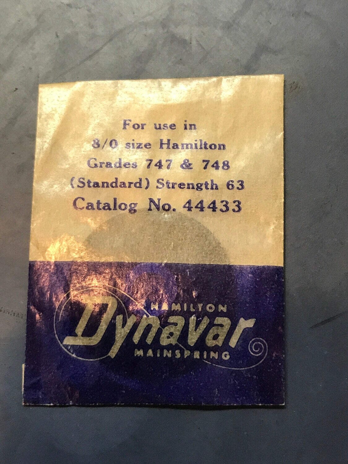 Hamilton Dynavar 8/0s Factory Mainspring Factory No. 44433 – Alloy