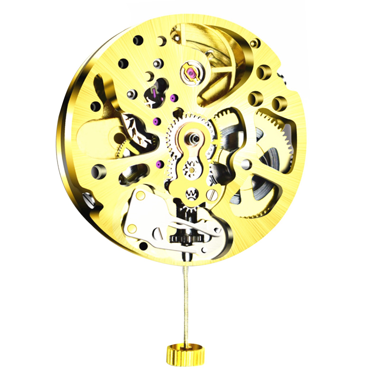 17 Jewels Skeleton 2004 Adjustment Automatic Watch Movement 2 Time Zones