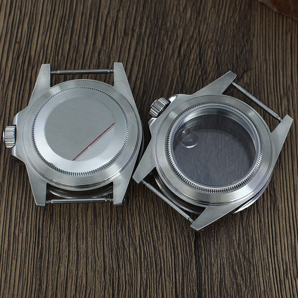 Steel 38mm Watch Case Silver Modify SUB Mod Sapphire 10ATM For Seiko NH35 36 38