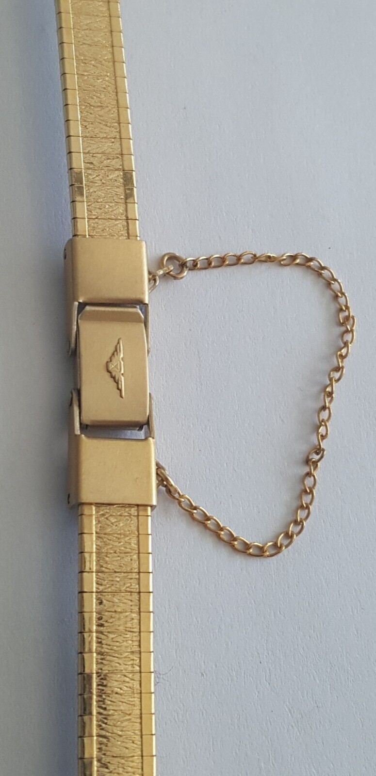 Longines Gold Plated Watch Bracelet With Safety Clasp Chain