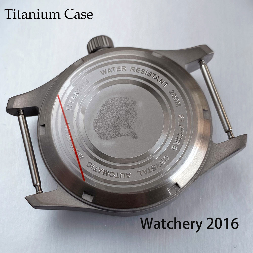 39mm Pilot Titanium Watch Case Fit NH35 Miyota 8215 ETA2824 Auto Movement Watch