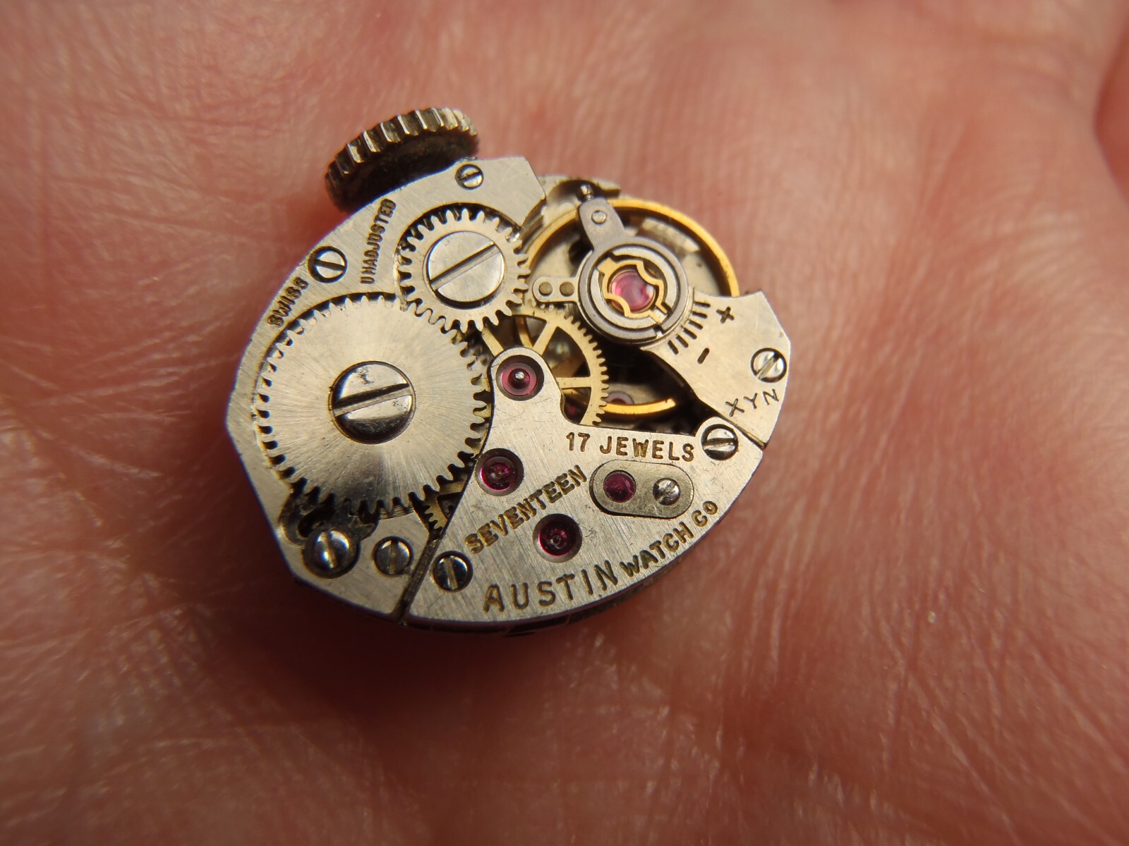 Austin Cal. 1677 Swiss Made 17 Jewels Wristwatch Movement Running
