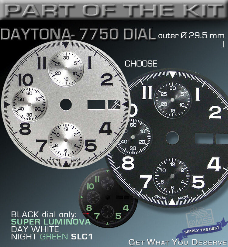 DO IT YOURSELF KIT: 7750 ETA-VALJOUX, DAYTONA, 316L, Bicolor CASE + ST-ST BAND
