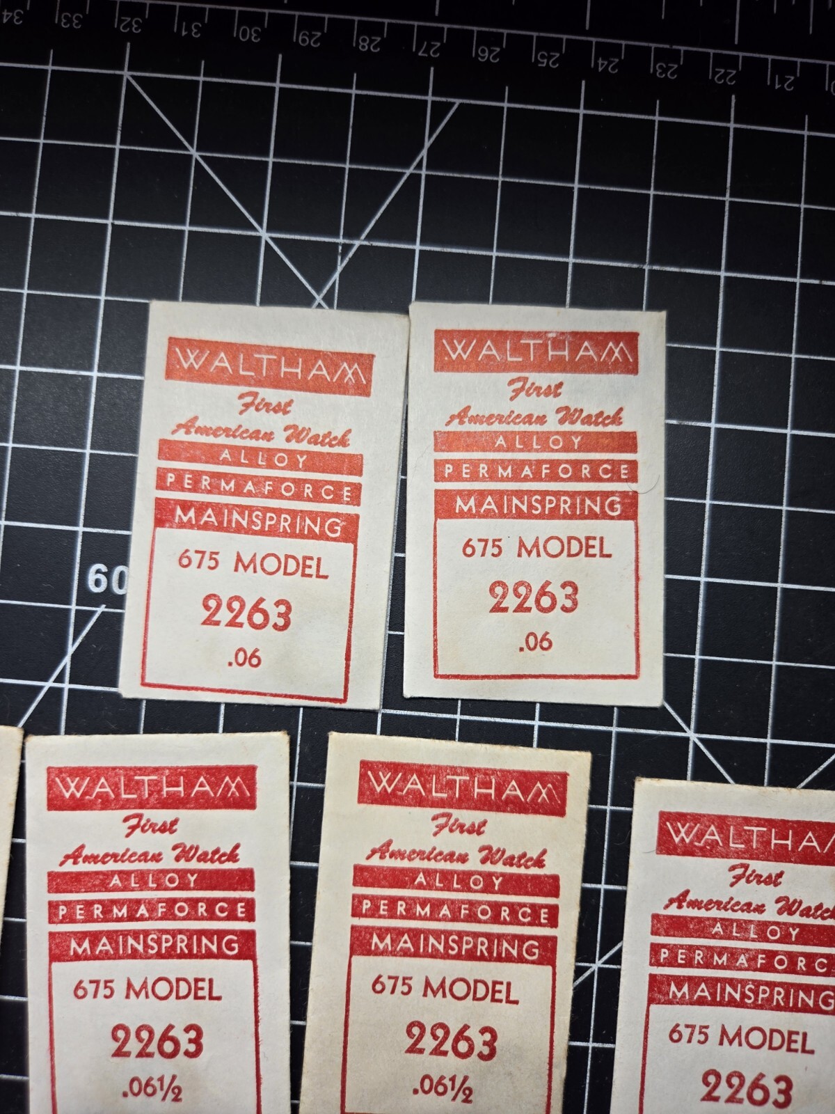 waltham pocket watch mainspring lot 675 model 2263 .06 1/2 permaforce