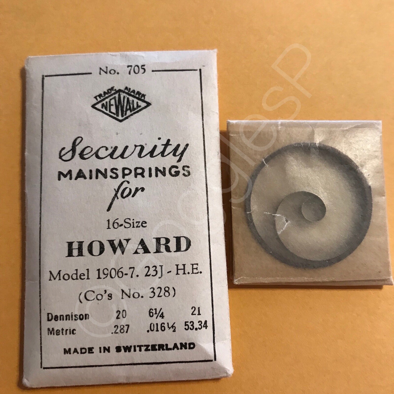 NOS Mainsprings for Howard Watches – Select A Style/Size