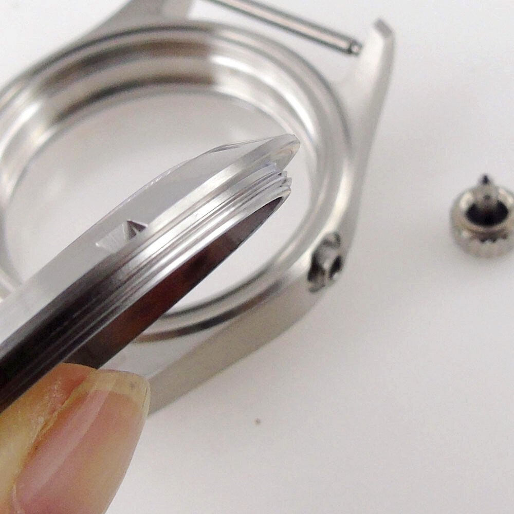 36mm Pilot Stainless Steel Sapphire Watch Case Fit NH35 NH36 ETA 2824 Glass Back