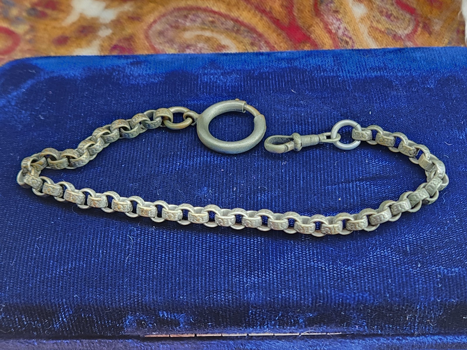 10″ Pocket Watch Base Metal Chain With Clasp & Dog Clip