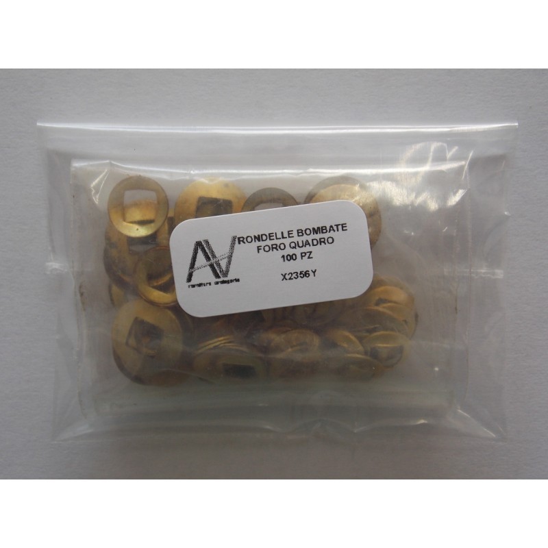 Assortimento rondelle bombate ottone foro quadro 100 Hand-collets round brass