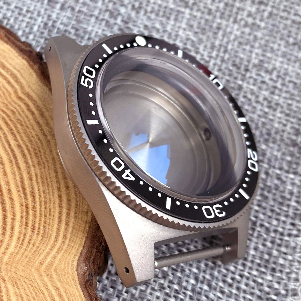 41mm Retro Titanium Watch Case Luminous Ceramic Bezel fit NH35 ETA2824 PT5000