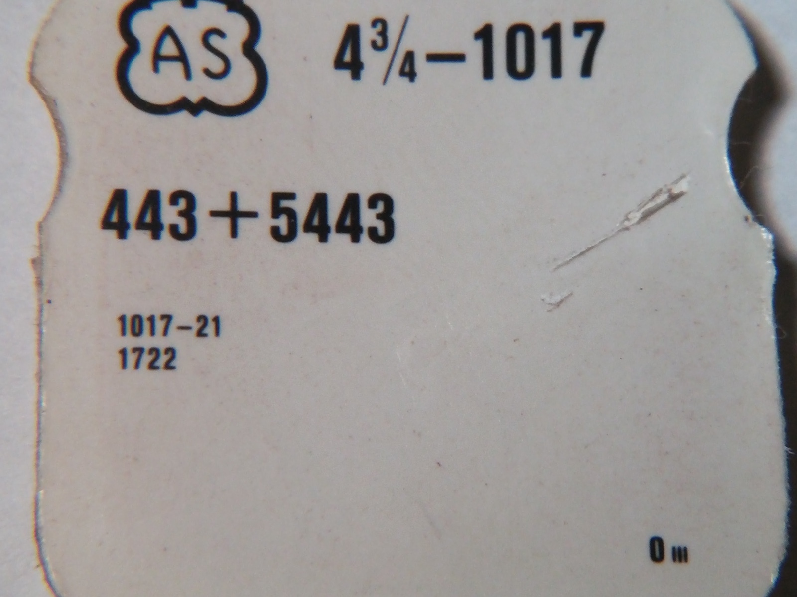 AS 1017 443 & 5443 Setting Lever/Detente and Screw, NEW