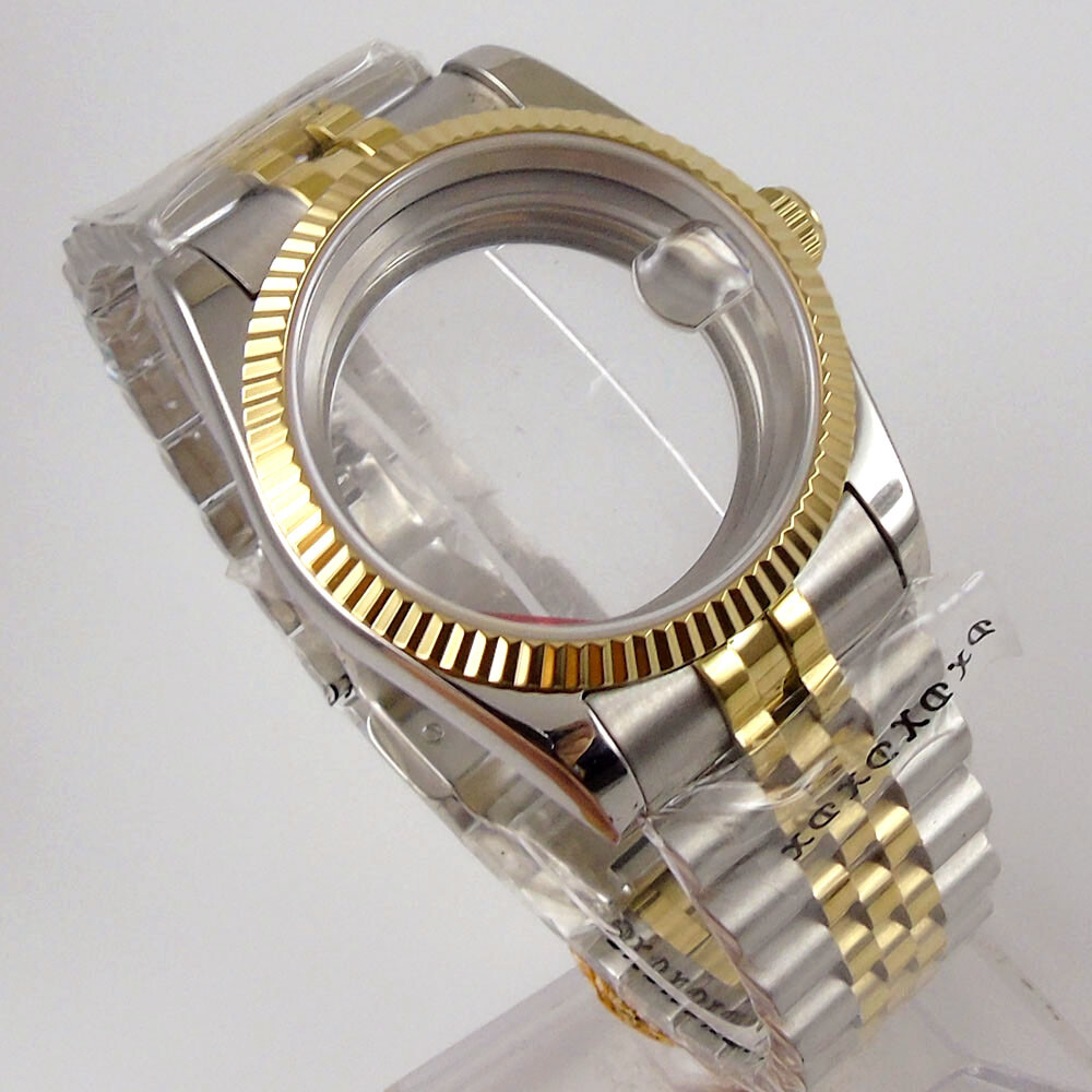 36mm Sapphire Crystal Watch Case For Miyota8215 821A DG2813 ST1612 Jubilee Strap