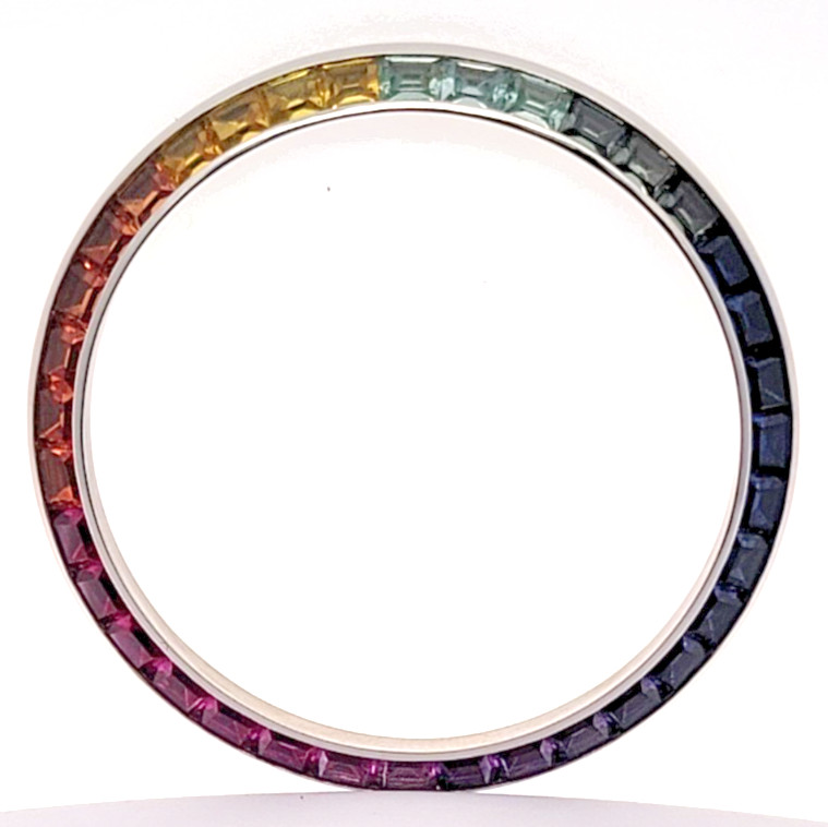 Rolex Datejust 41mm Rainbow Dial | Custom Silver Finish | Synthetic Gemstone Mar