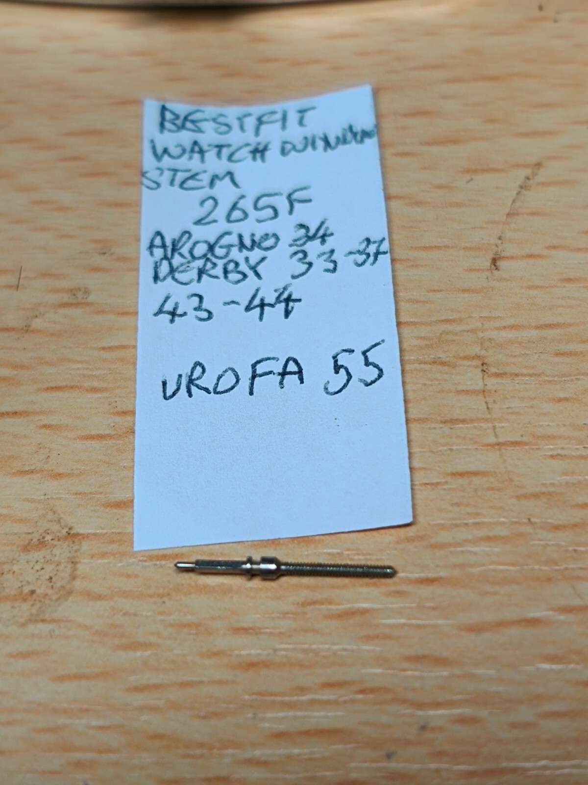 Bestfit Watch Winding Stem 265F For Arogno 34, Derby 33-37, Urofa 55