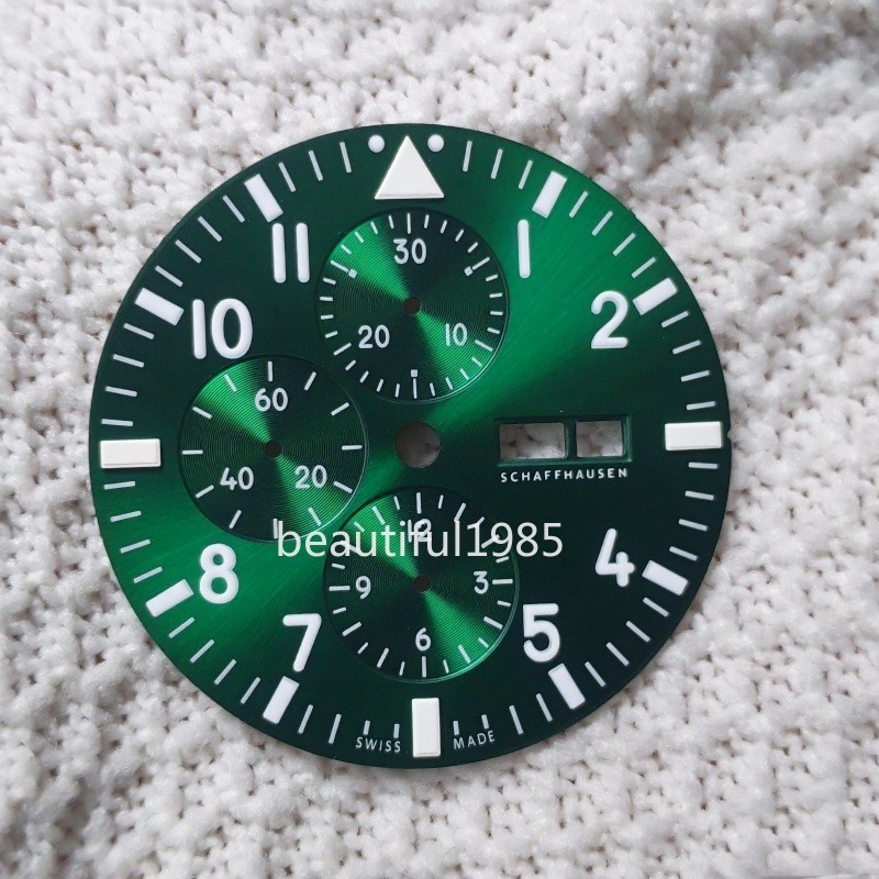 DIY Watch Part Kit for 7750 Pilot Chronograph 43mm Watch Case+Dial+Hands+Strap