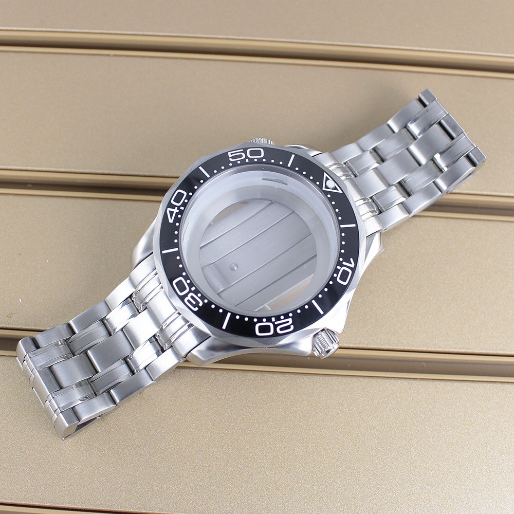 41mm Pilot Watch Case Classic Silver Sapphire For Seiko NH35 Automatic Movement