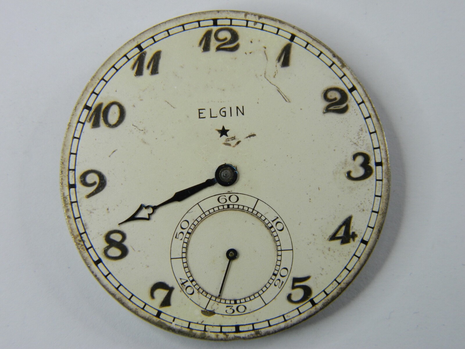 VINTAGE 1928 ELGIN GM WHEELER #4 17J 6AP 12S POCKET WATCH MOVEMENT DIAL – RUNS