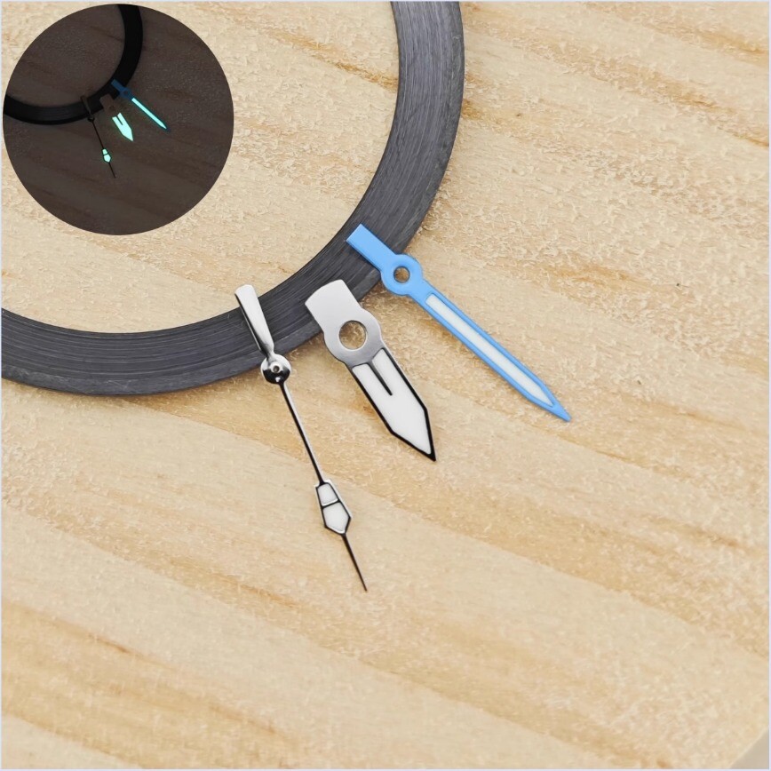 28.5mm NH35 Dial + Hands Gradient Blue 3D Dial Green Lume for NH35/NH36Movement