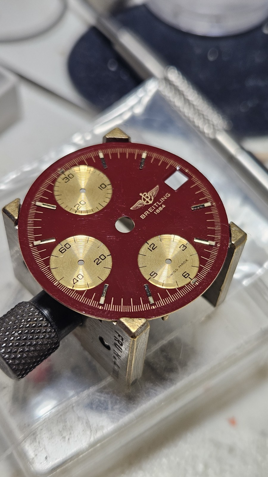 Breitling Chronomat Burgundy Burgundy Spider Valjoux 7750 Dial Replacement