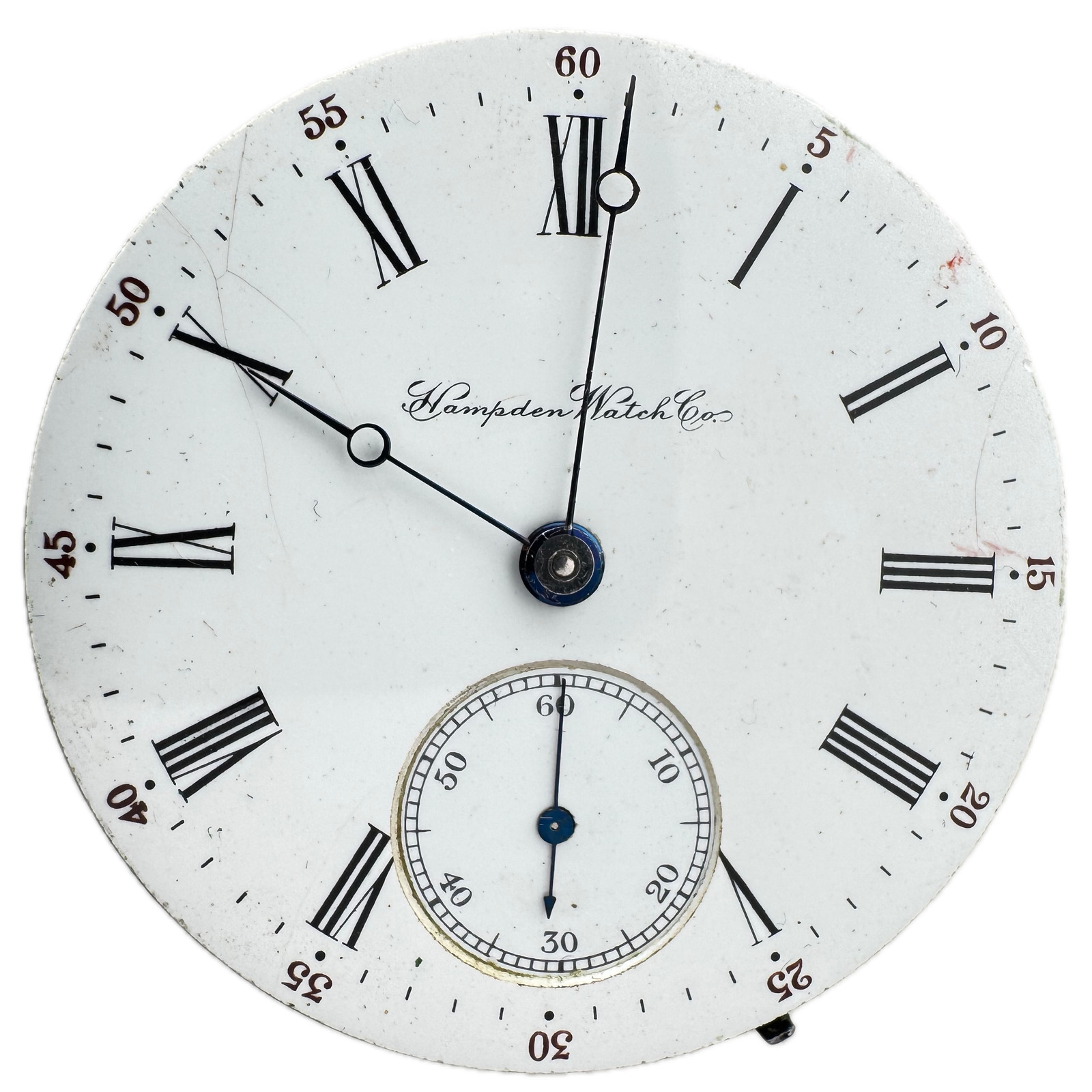 Antique 19s Hampden Light Moon Hands Pocket Watch Movement Dueber Watch Co. USA