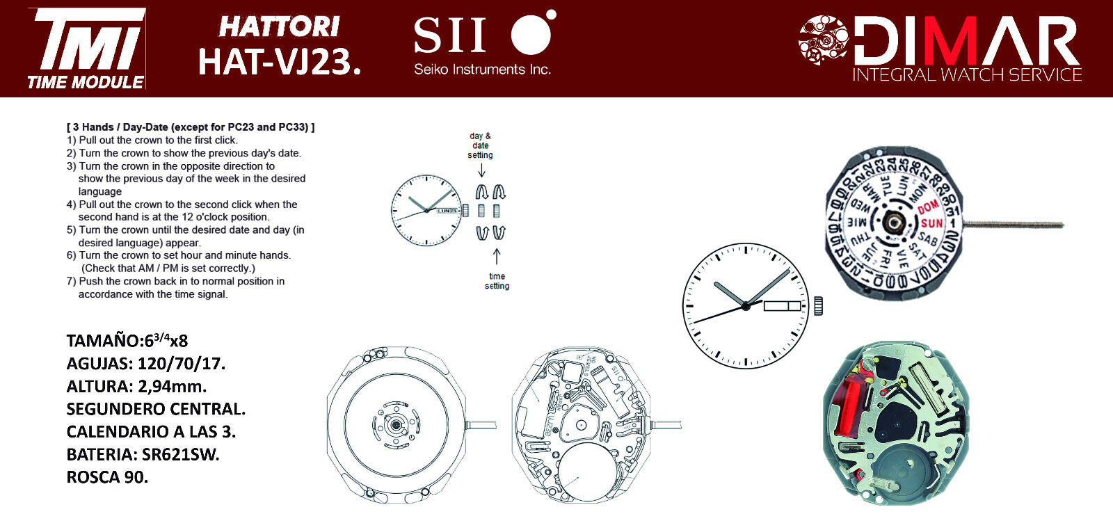 Hattori Movement – TMI – Caliber VJ23.