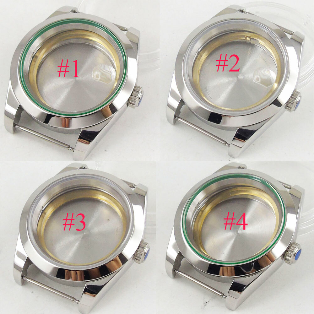 Bliger 36mm/39mm Silver watch case sapphire glass for NH35 NH36 MIYOTA 8215 821A