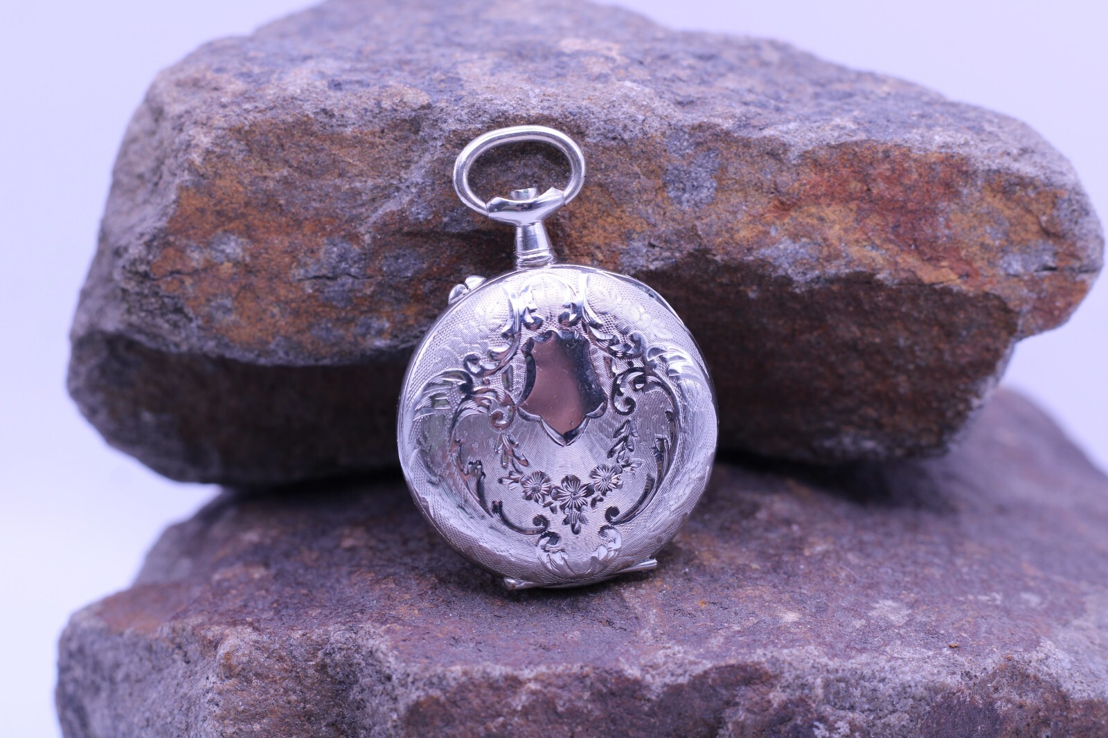 ARGENTAN LADIES SWISS POCKET WATCH FANCY CASE & DIAL 31.4mm DIAMETER NOS (EP)