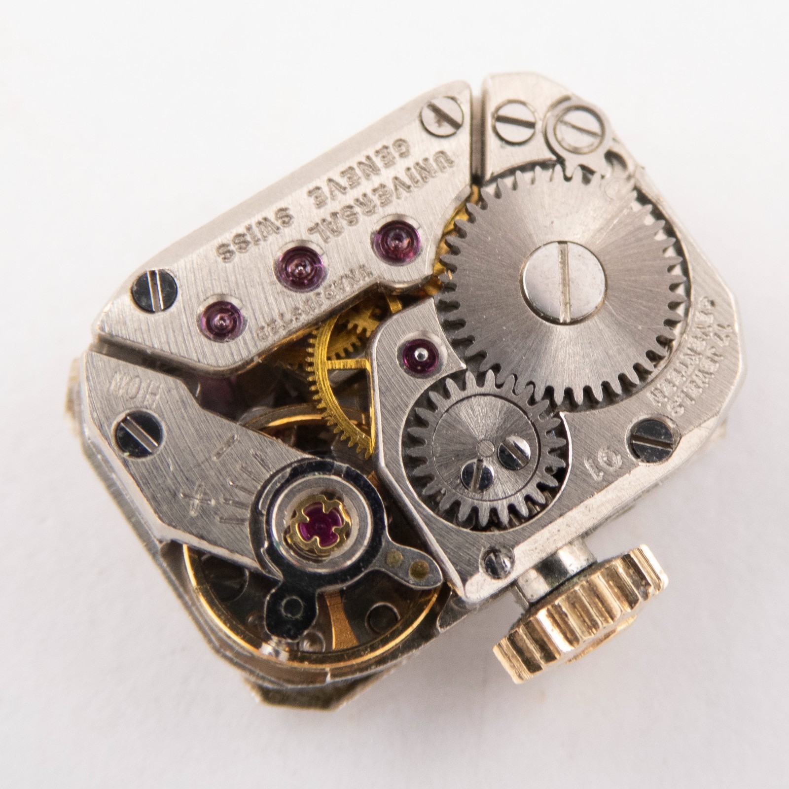 Vintage Universal Genève Caliber 01 17-Jewel Wristwatch Movement, Ticks a Bit