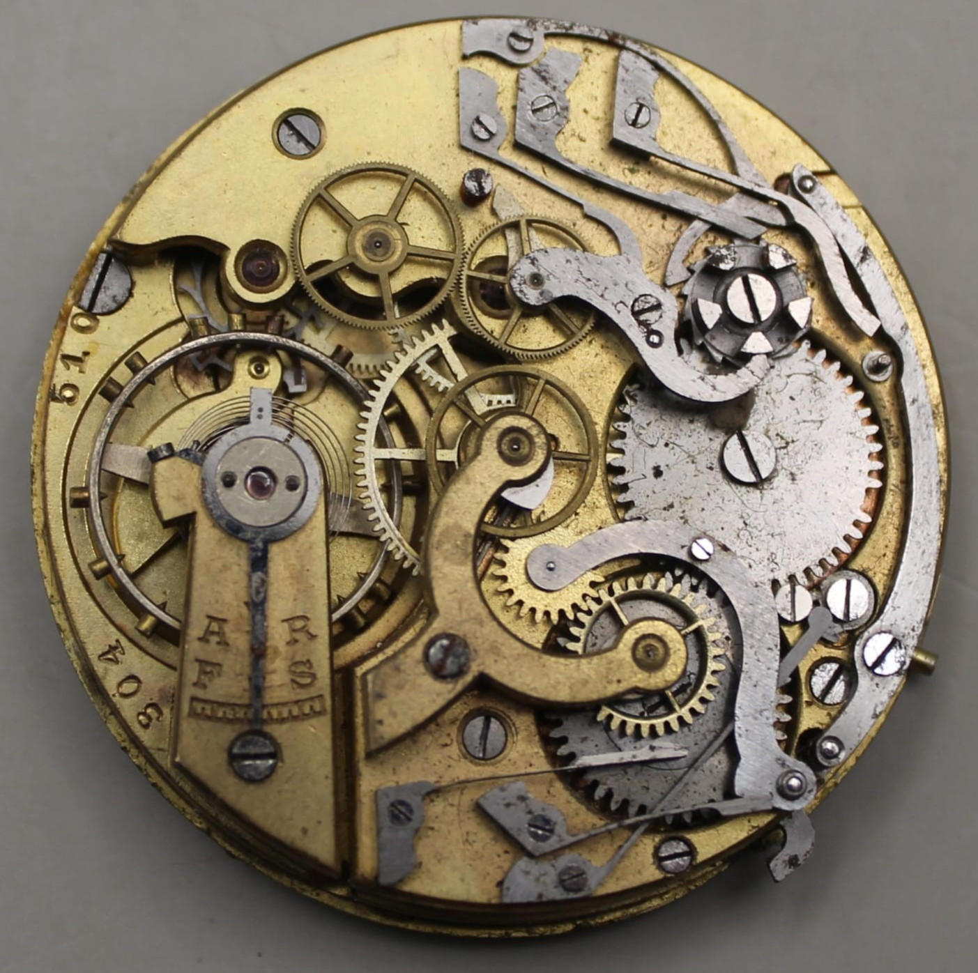 Pocket watch CHRONOGRAPH movement for parts or project – Sold as is