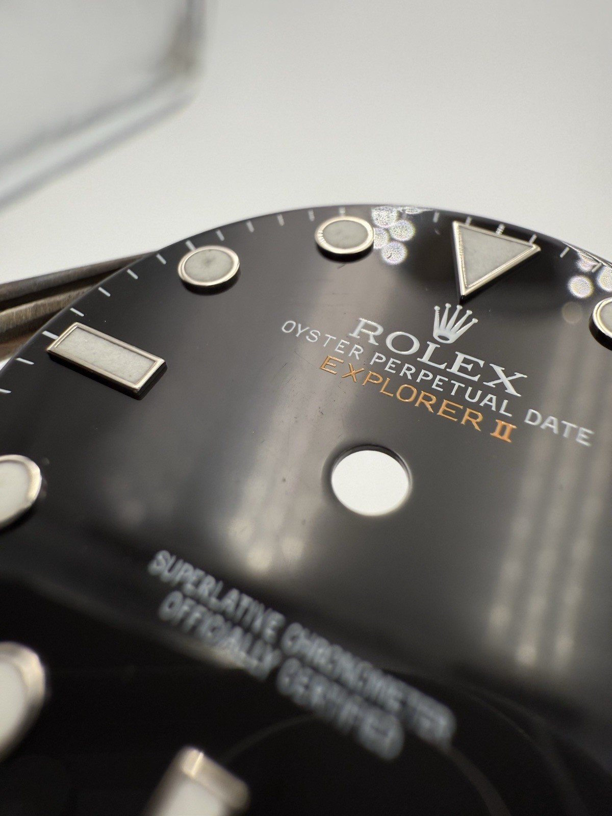 ROLEX GENUINE BLACK EXPLORER-II DIAL 216570 DAMAGED