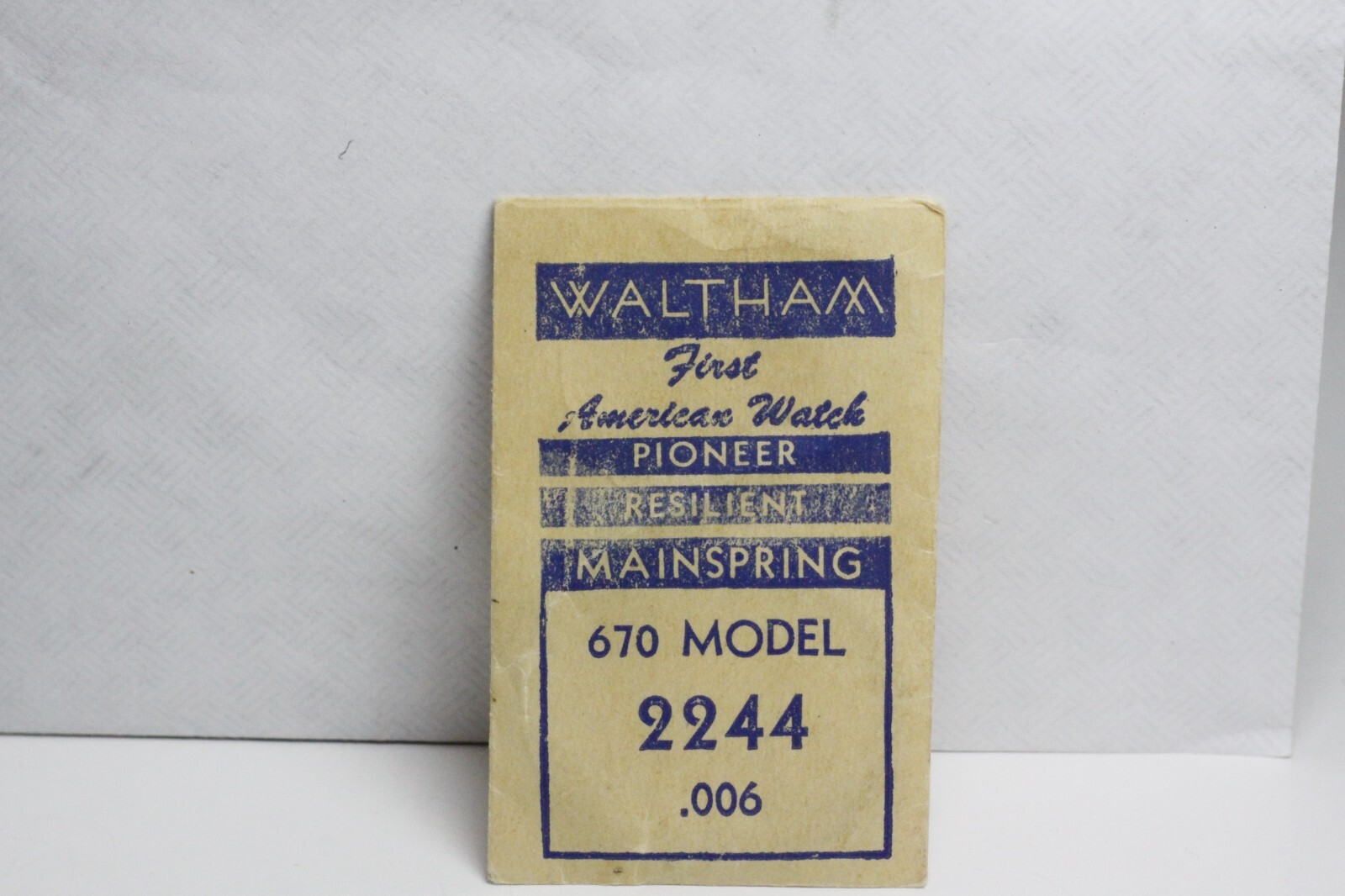 WALTHAM PIONEER UNIT #2244 670 model STRENTH .006 16V