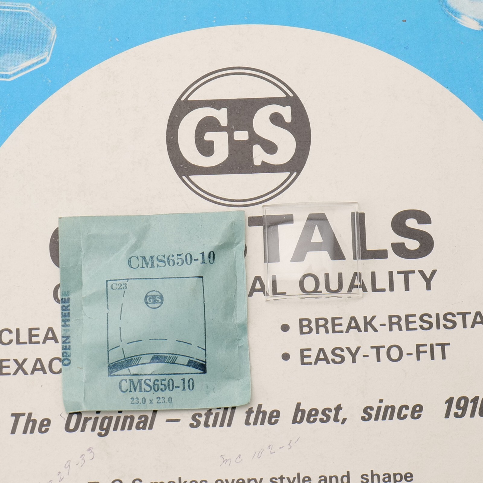 Vintage NOS GS Watch Crystal CMS650-10 New Old Stock – 23.0 x 23.0mm NEW (MS)